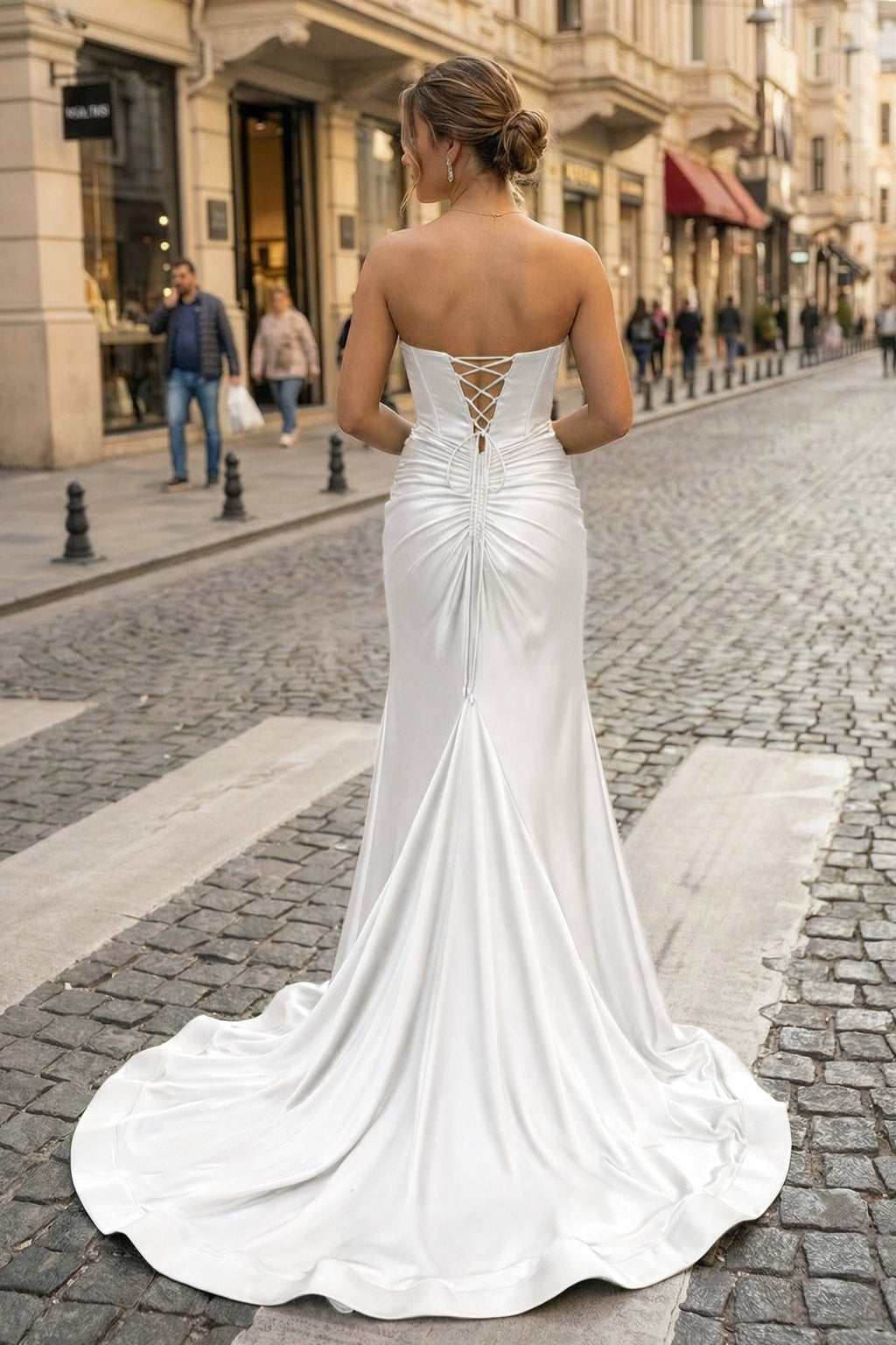 Minerva Fern White back view prom dress