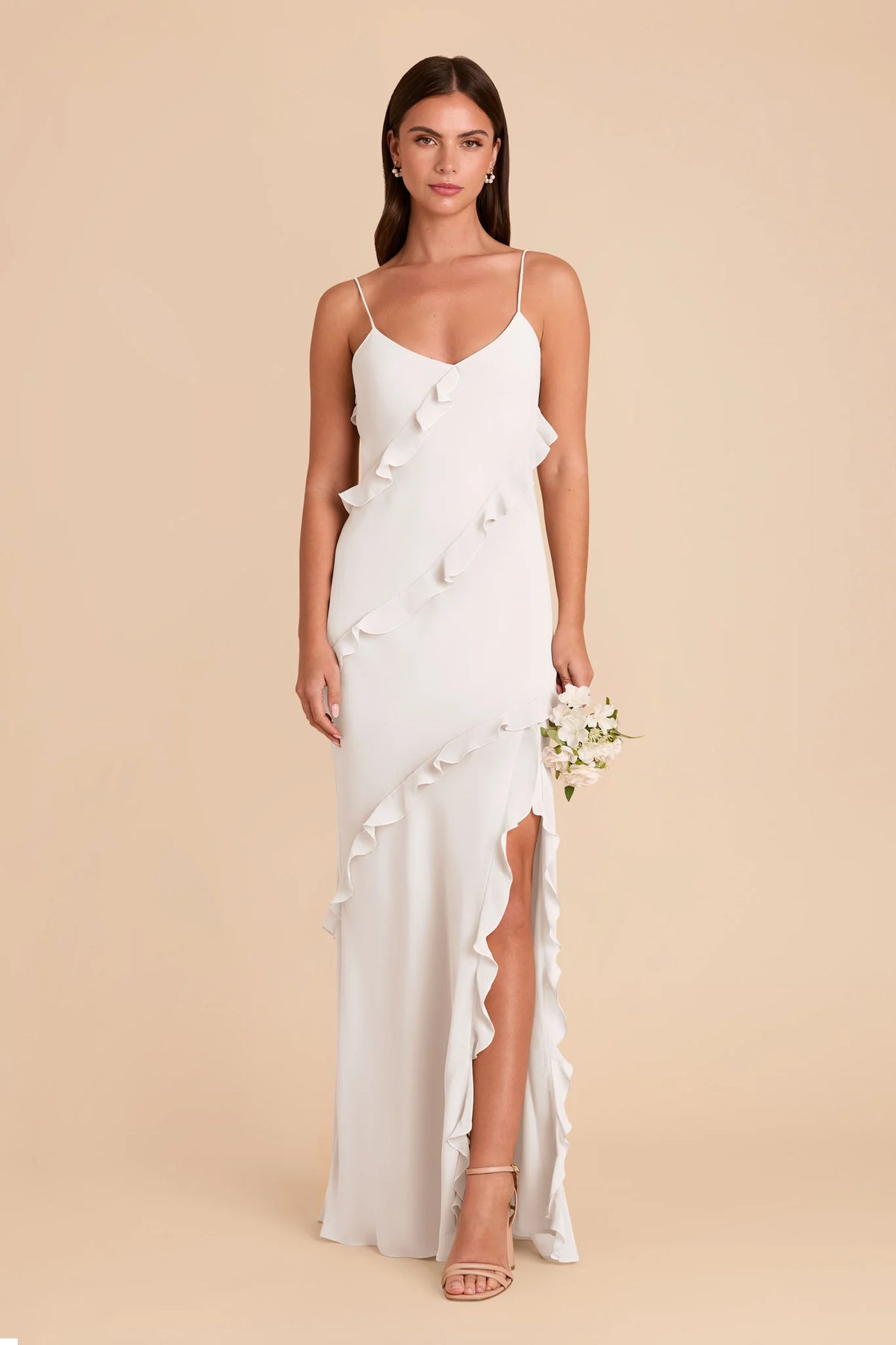 Vivienne White front view bridesmaid dress