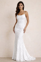 Sky Blue Spaghetti Straps Mermaid Tulle Long Formal Prom Gown With Appliques
