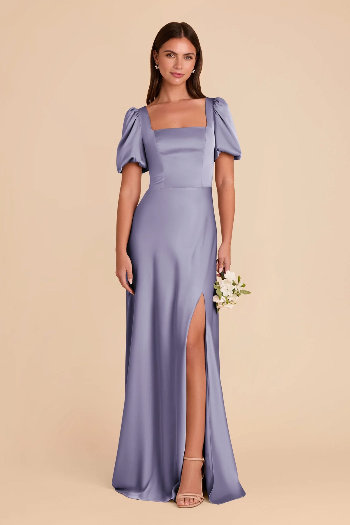 Selene Wisteria front view bridesmaid dress