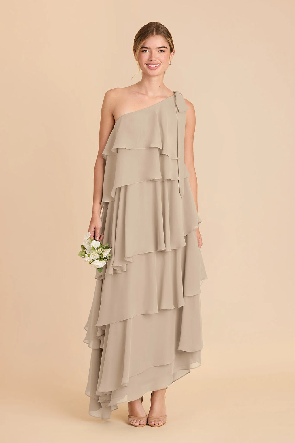 Marisol Almond front view bridesmaid dress