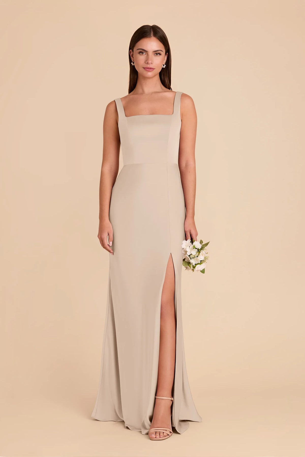 Elowen Almond front view bridesmaid dress