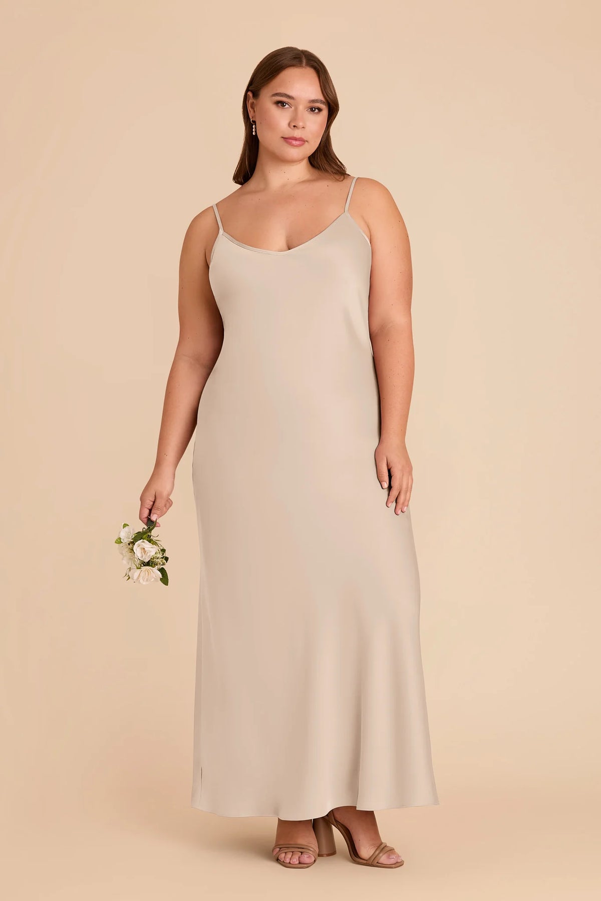 Amara Almond front view bridesmaid dress