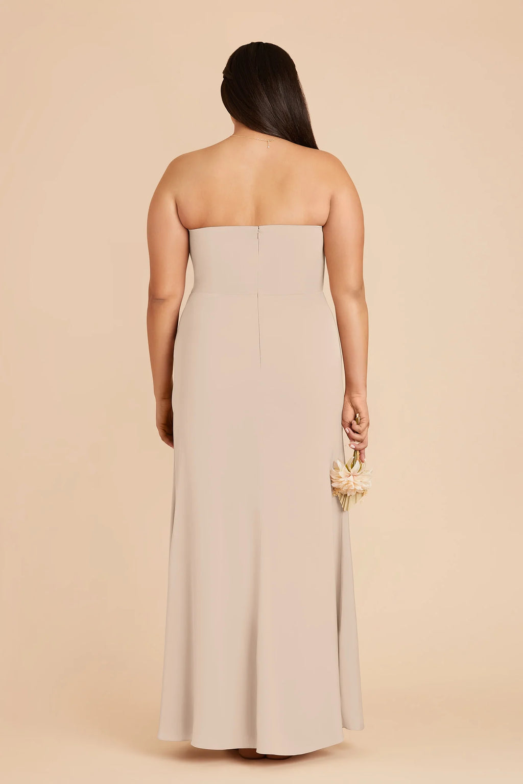 Lucienne Almond back view bridesmaid dress