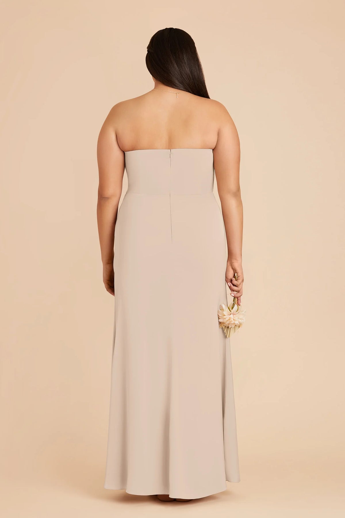 Lucienne Almond back view bridesmaid dress