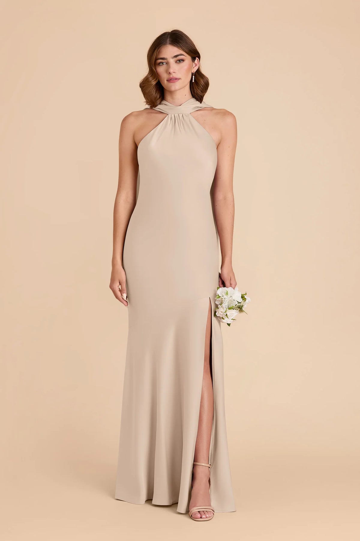Camille Almond front view bridesmaid dress