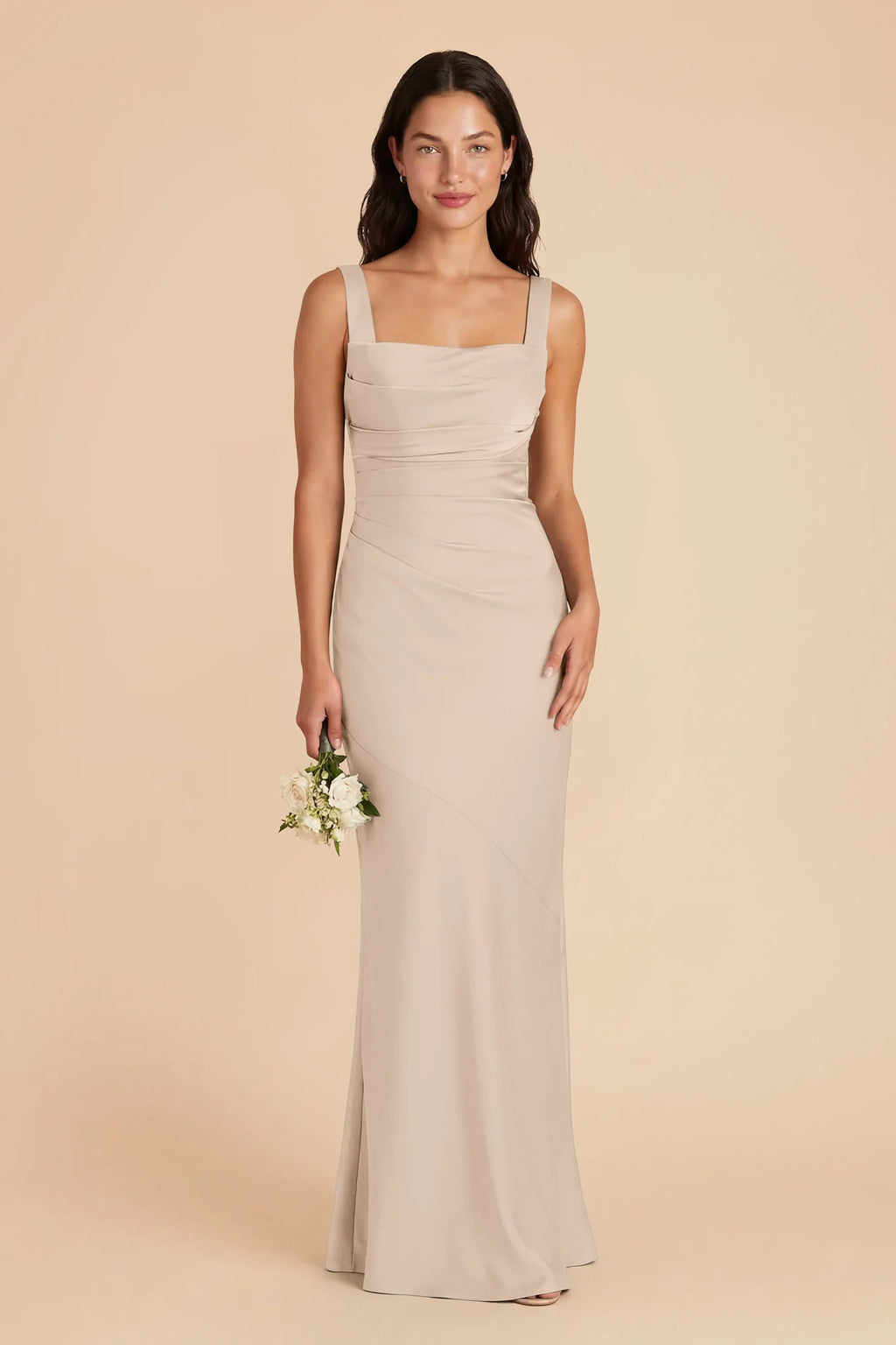 Colette Almond front view bridesmaid dress