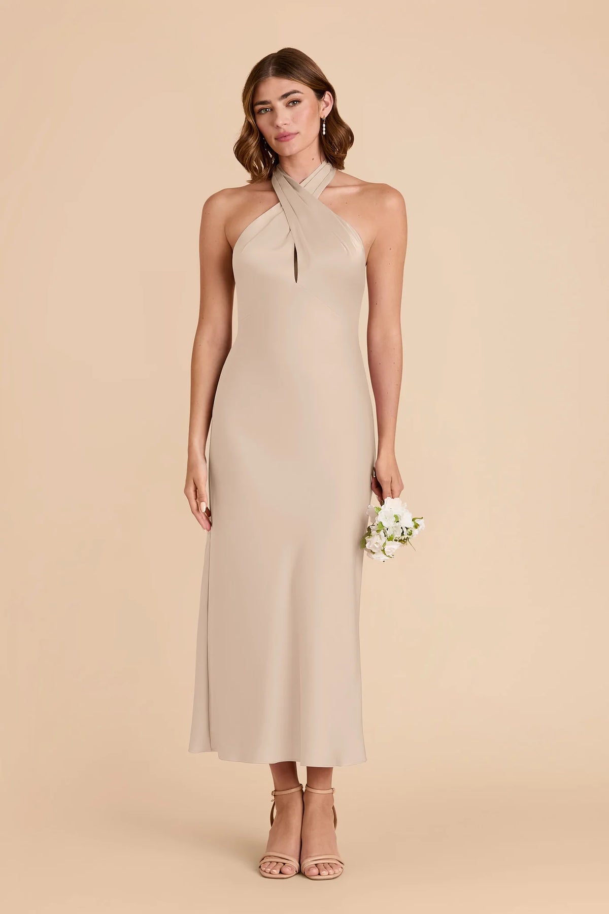 Seraphine Almond front view bridesmaid dress