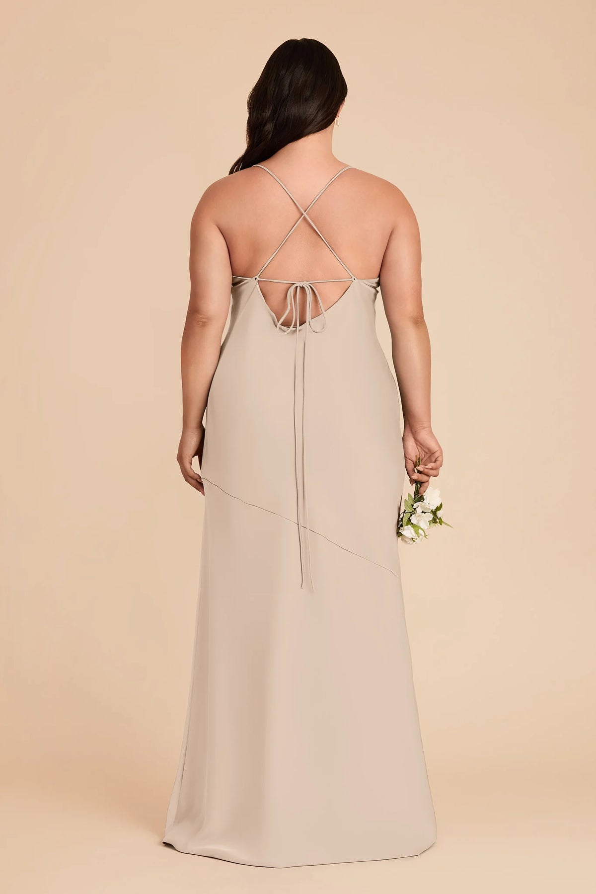 Estelle Almond back view bridesmaid dress