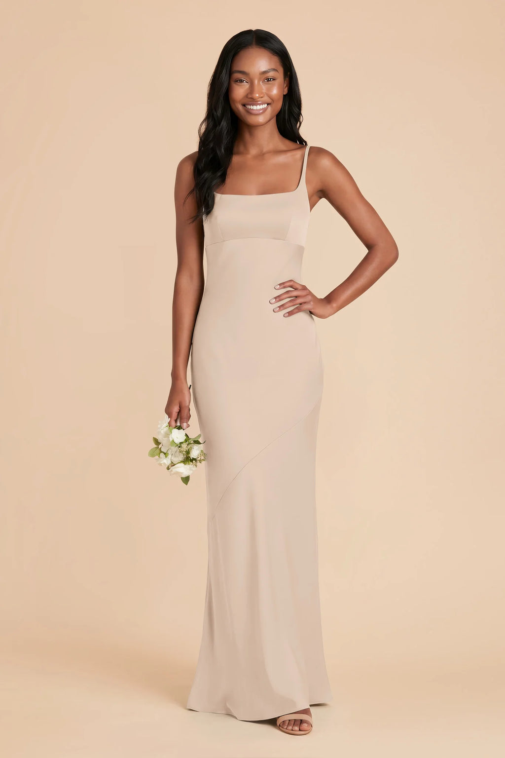 Noelle Almond front view bridesmaid dress