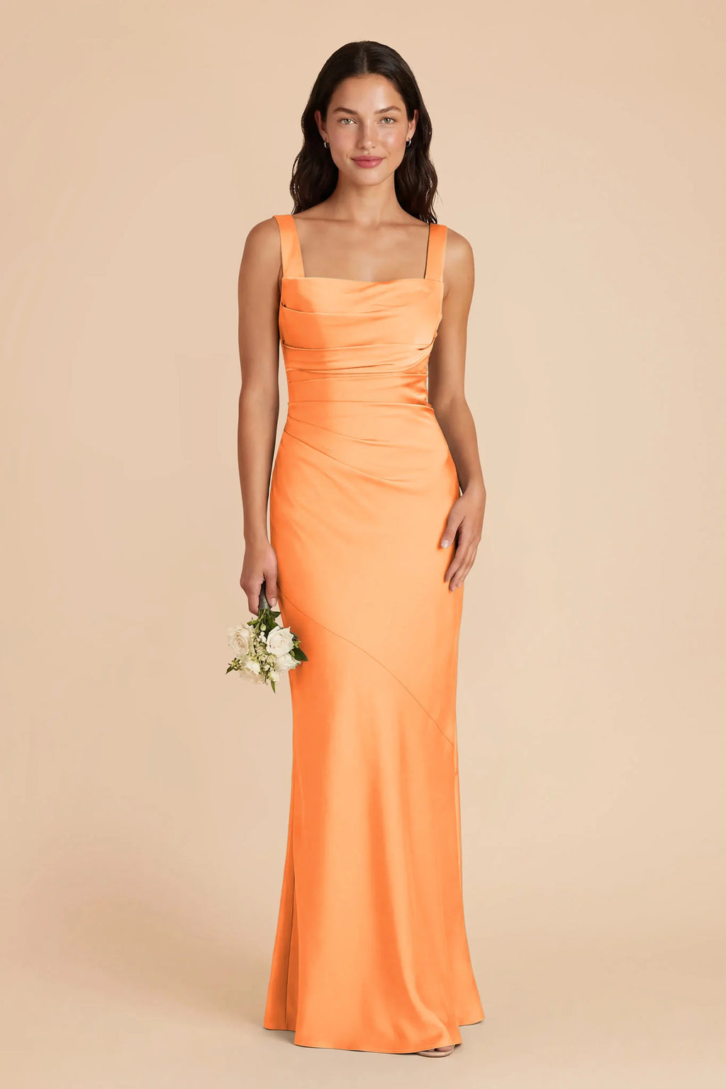 Colette Apricot front view bridesmaid dress