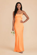 Noelle Apricot front view bridesmaid dress
