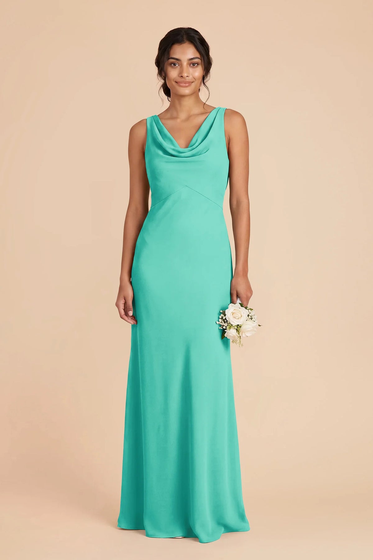 Odette Aquamarine front view bridesmaid dress