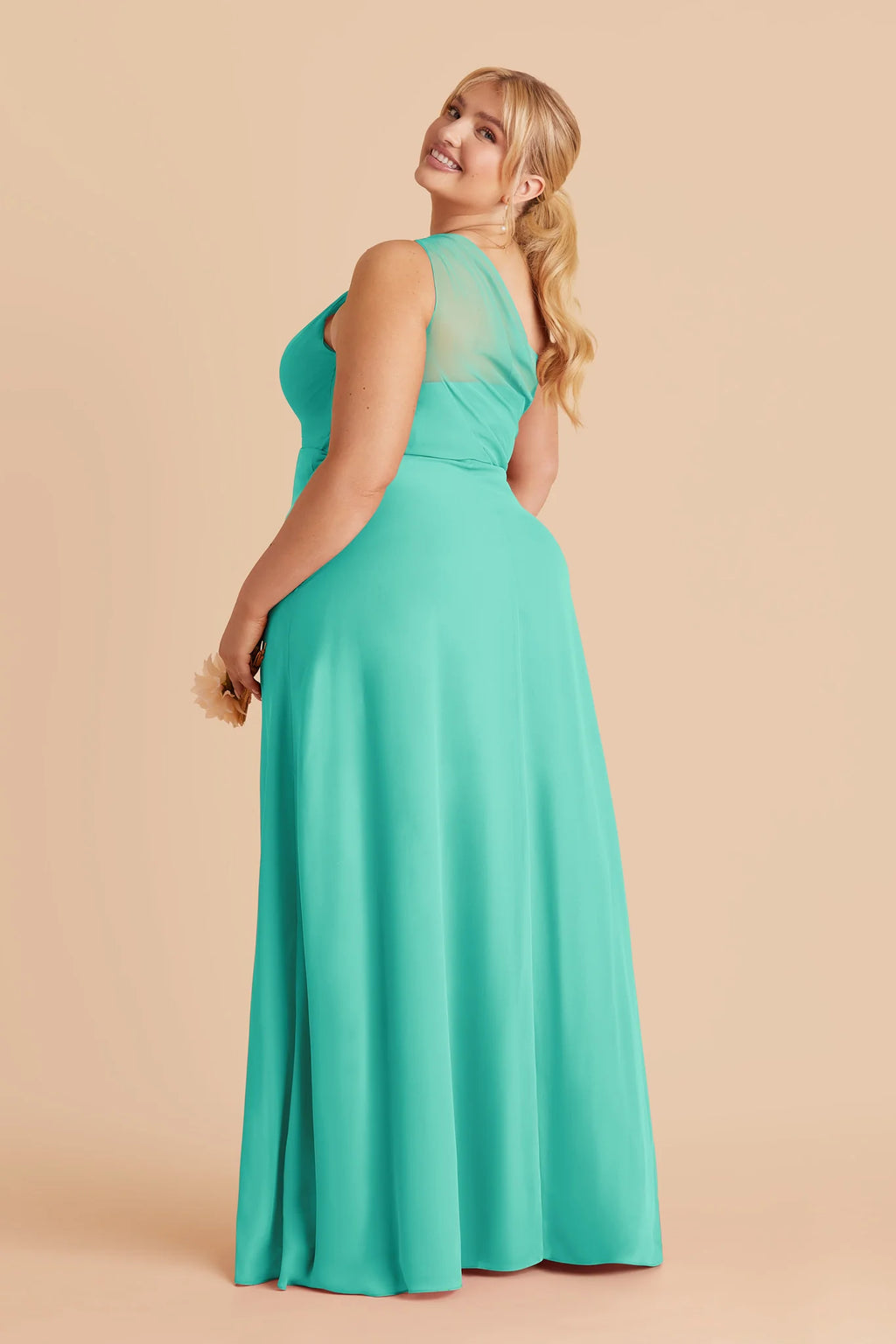 Celine Aquamarine back view bridesmaid dress