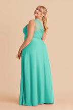 Celine Aquamarine back view bridesmaid dress