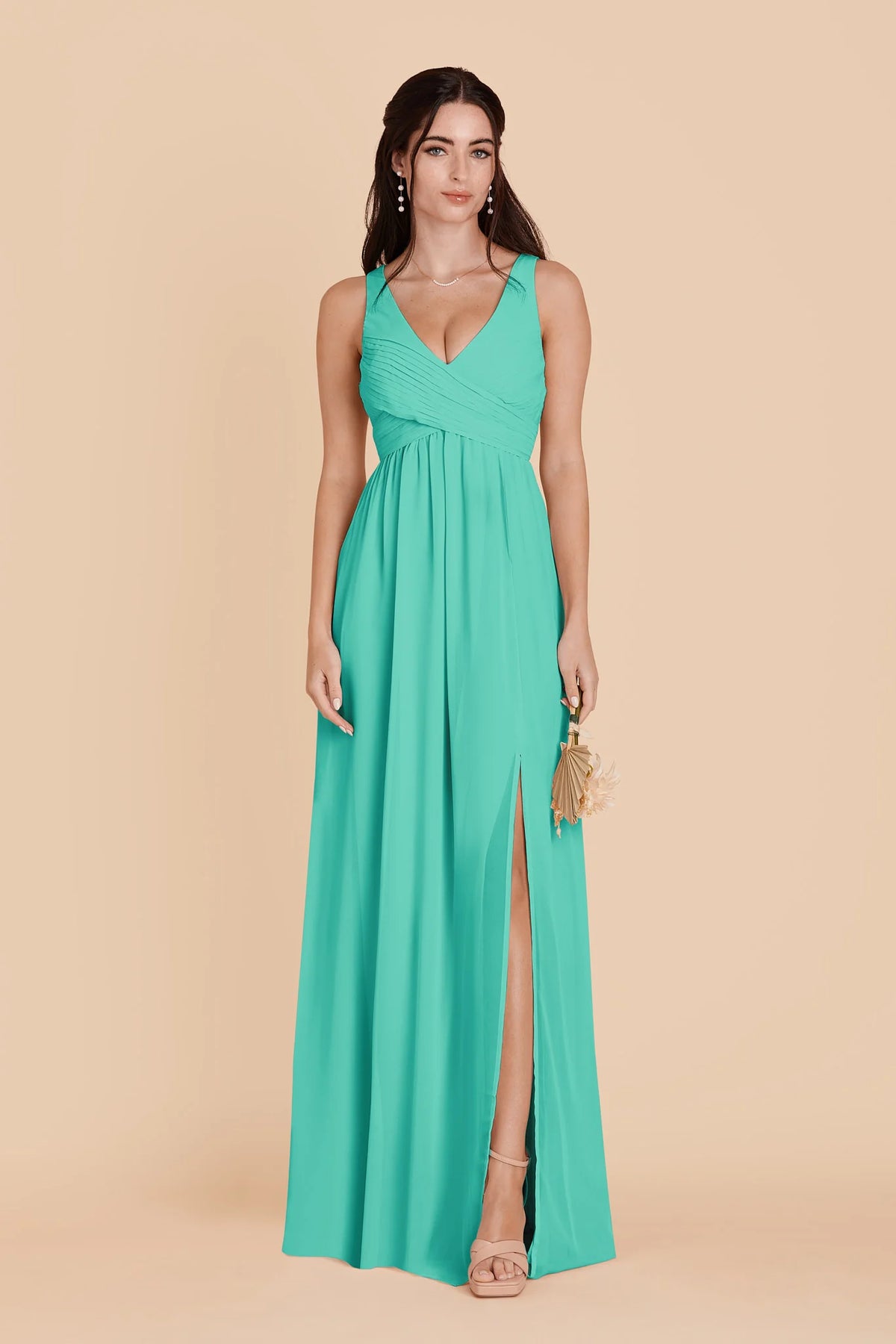 Annelise Aquamarine front view bridesmaid dress