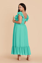 Talia Aquamarine back view bridesmaid dress