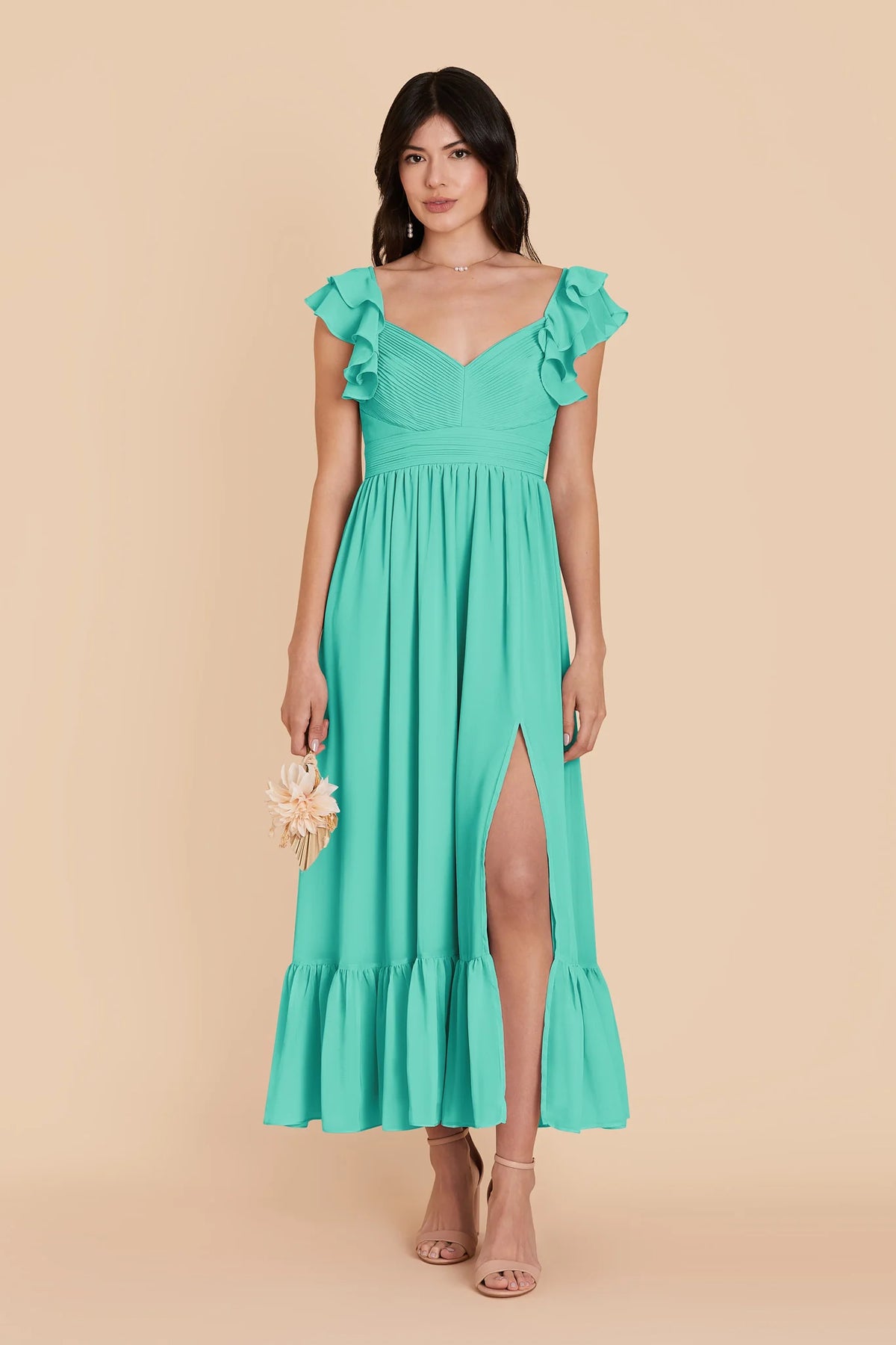 Talia Aquamarine front view bridesmaid dress
