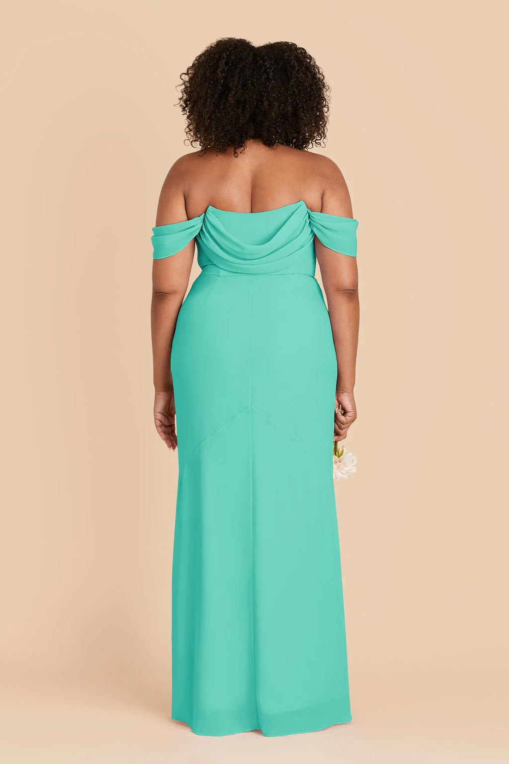 Odessa Aquamarine back view bridesmaid dress