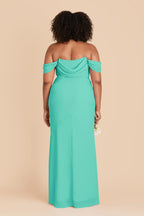 Odessa Aquamarine back view bridesmaid dress