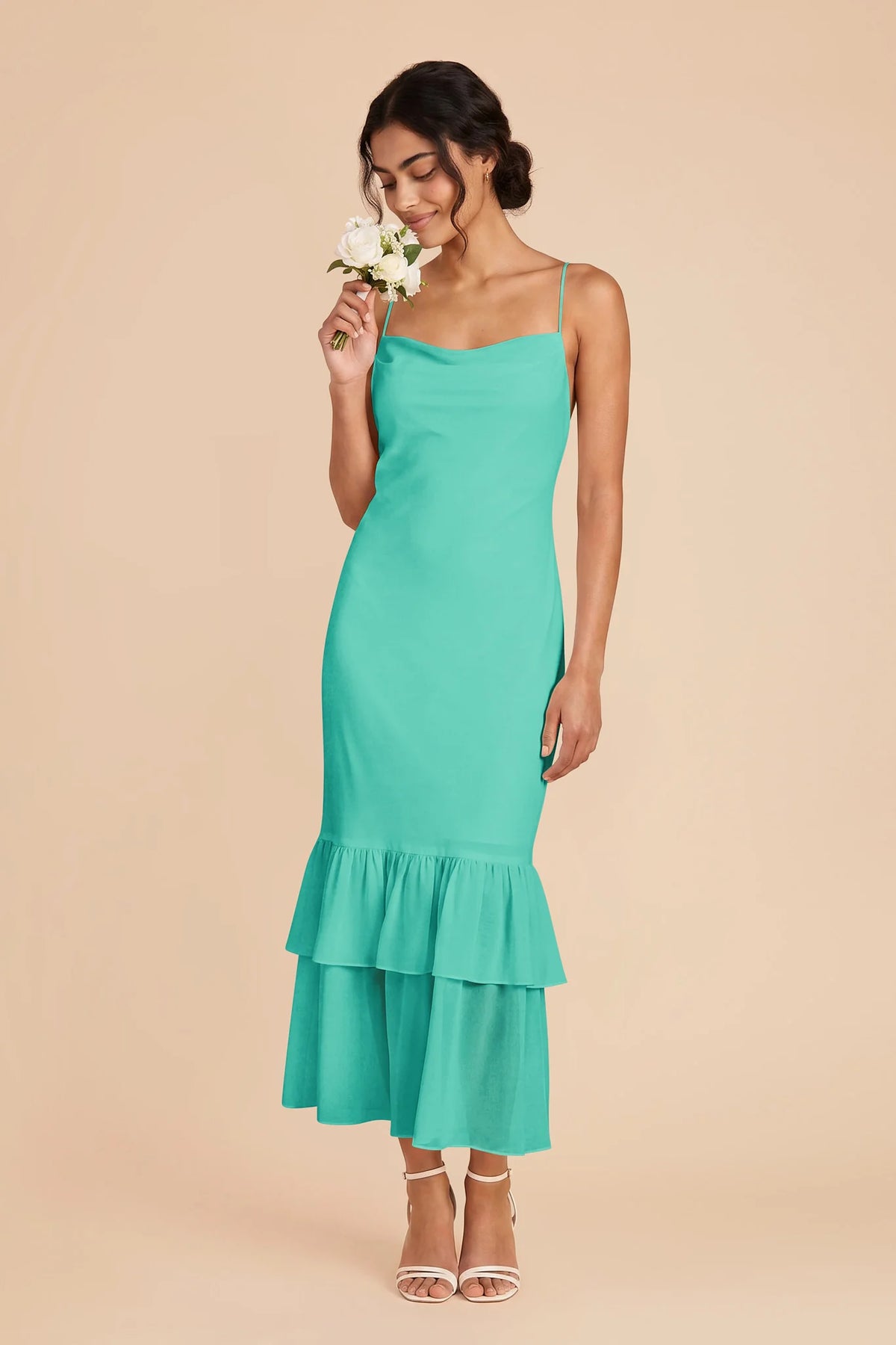 Liora Aquamarine front view bridesmaid dress