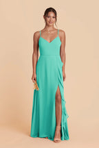 Margot Aquamarine front view bridesmaid dress