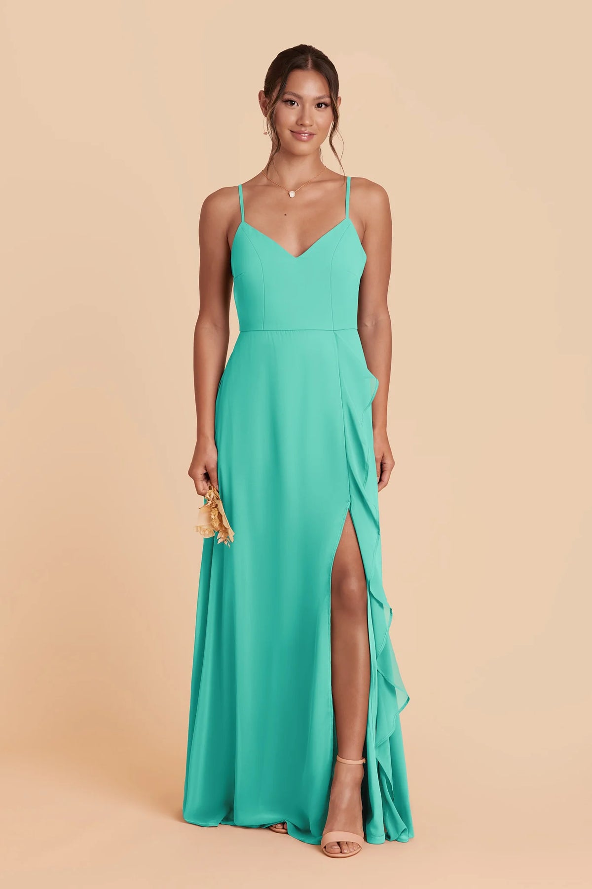 Margot Aquamarine front view bridesmaid dress