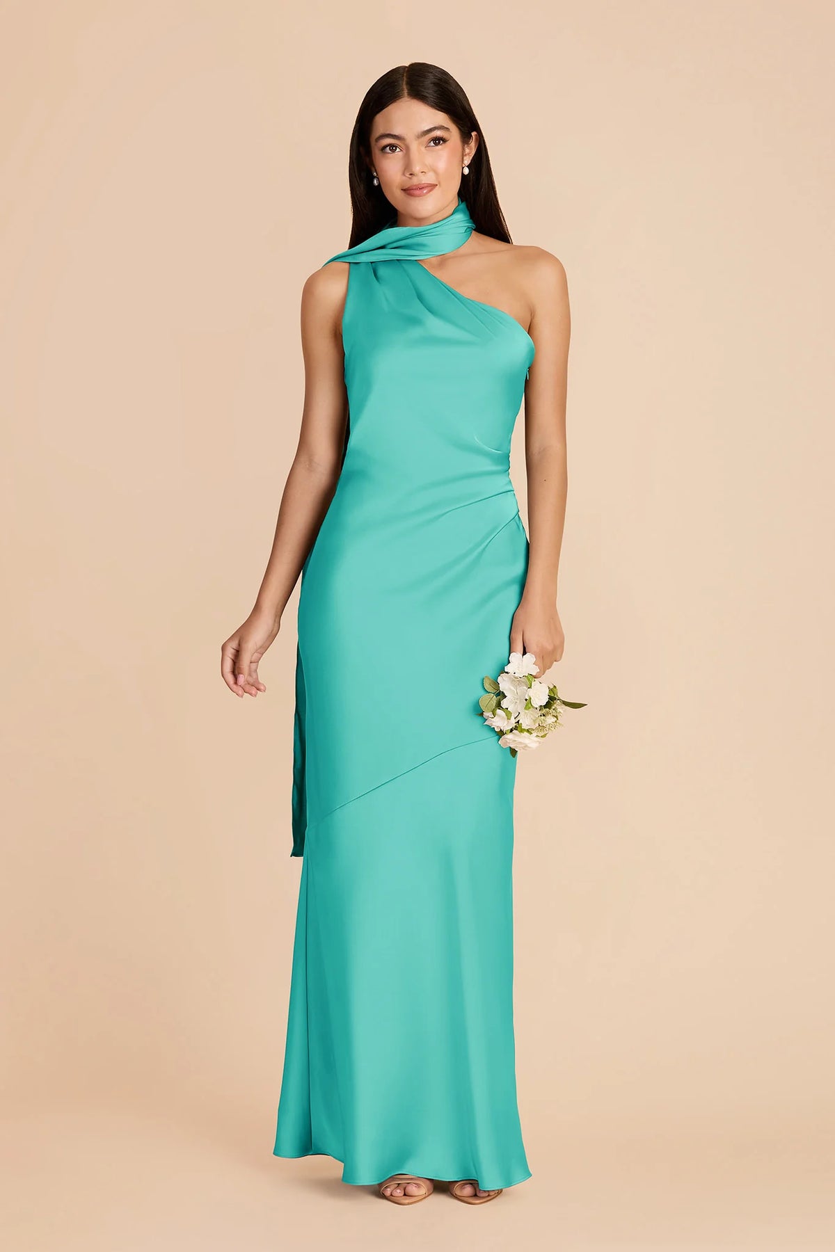 Ariadne Aquamarine front view bridesmaid dress