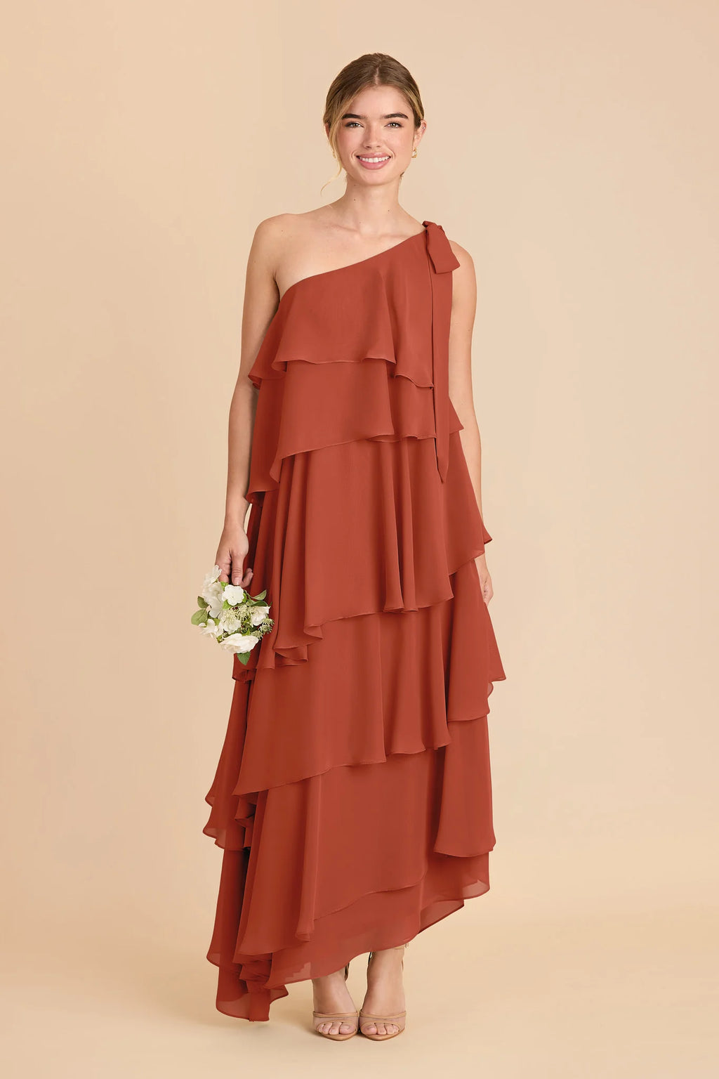 Marisol Auburn front view bridesmaid dress