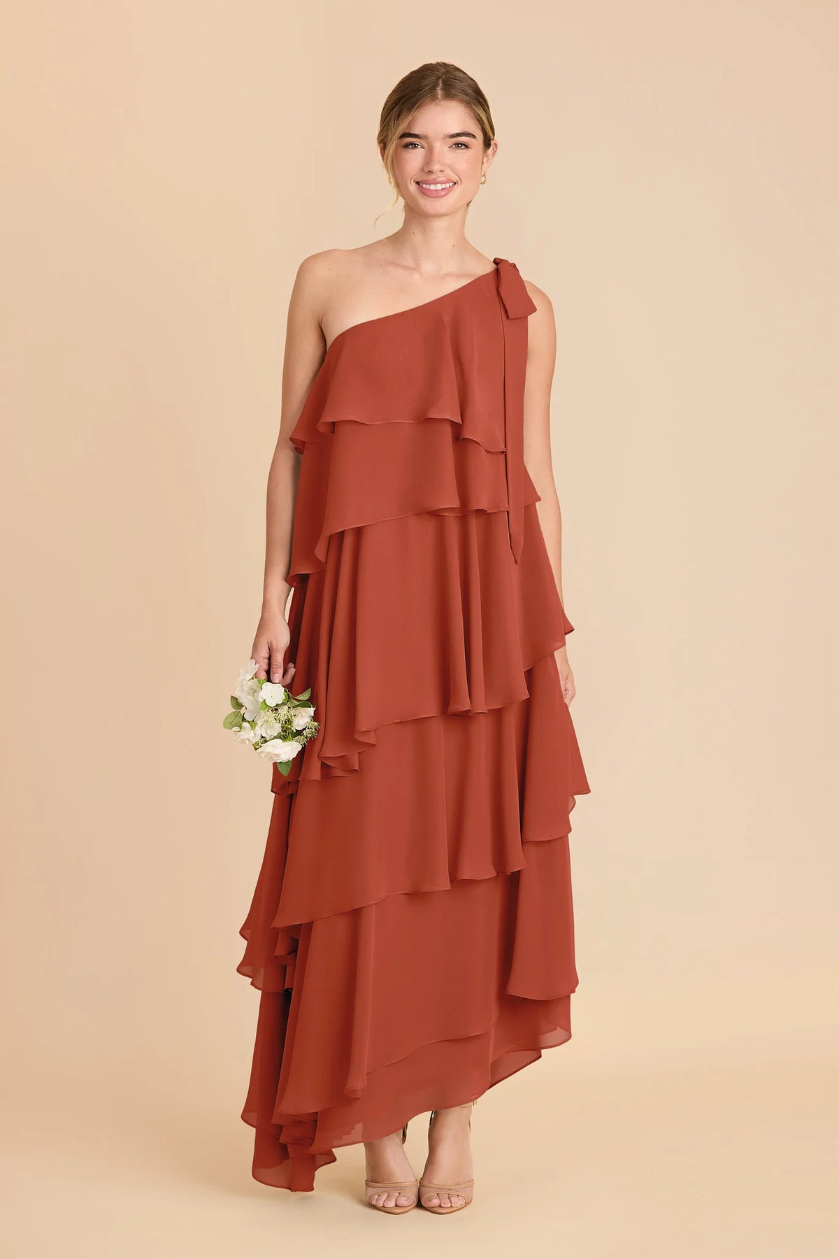 Marisol Auburn front view bridesmaid dress