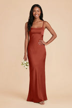 Noelle Auburn front view bridesmaid dress