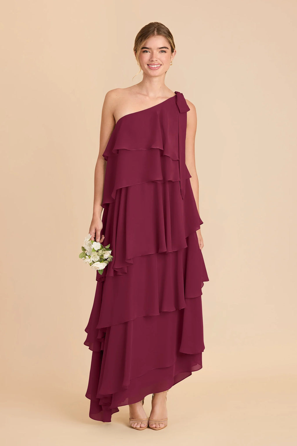 Marisol Berry front view bridesmaid dress
