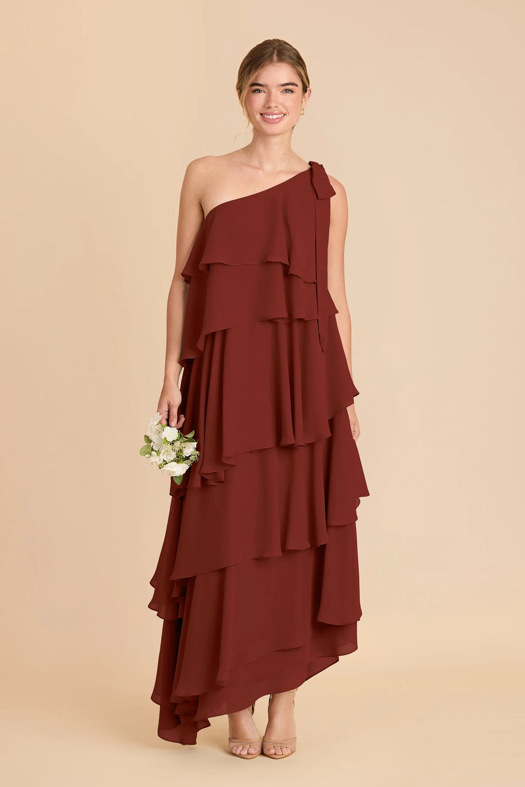 Marisol Black Cherry front view bridesmaid dress