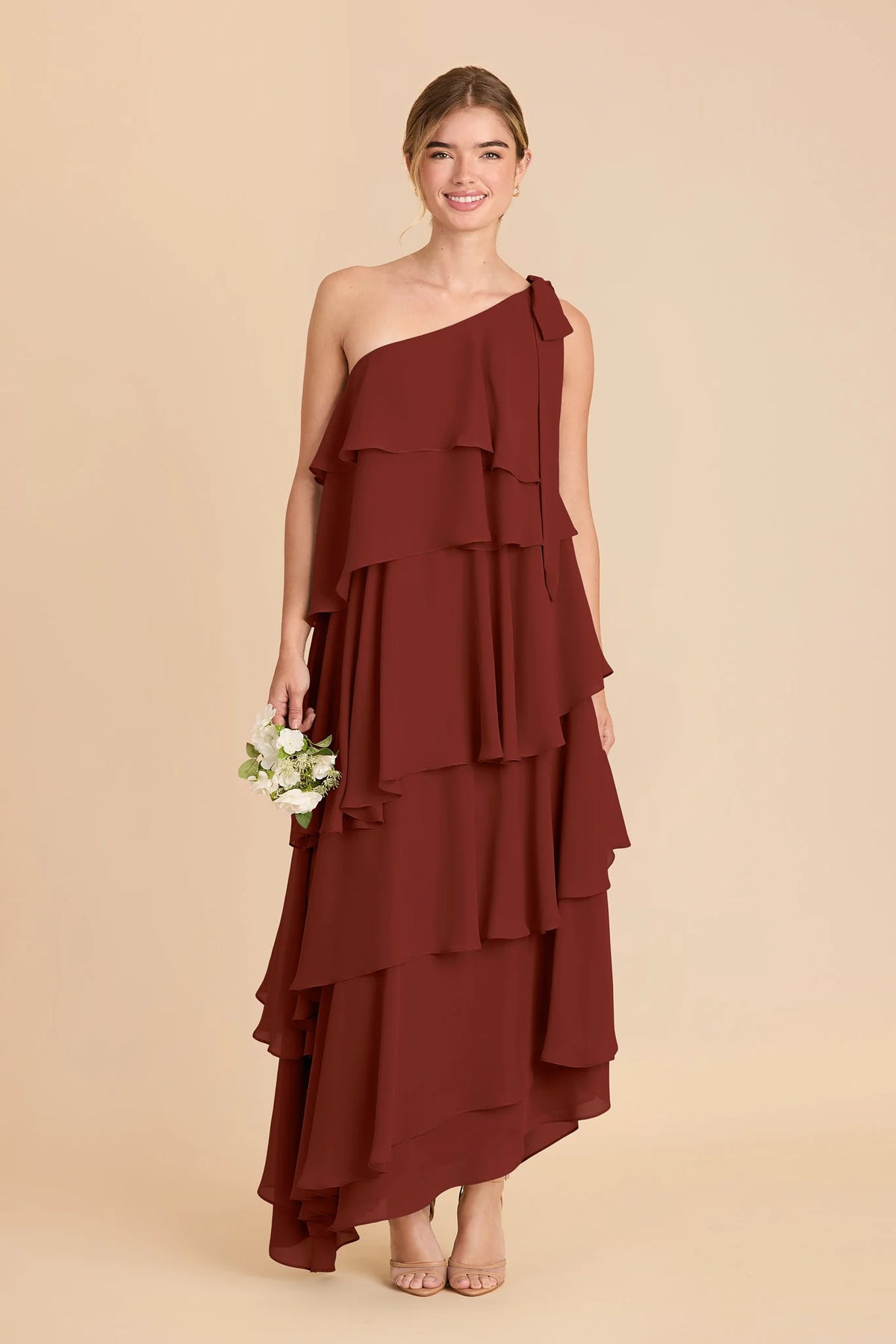 Marisol Black Cherry front view bridesmaid dress