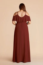 Genevieve Black Cherry back view bridesmaid dress