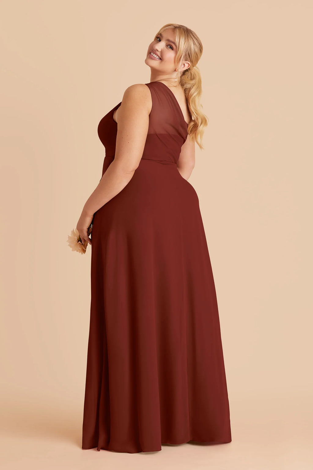 Celine Black Cherry back view bridesmaid dress