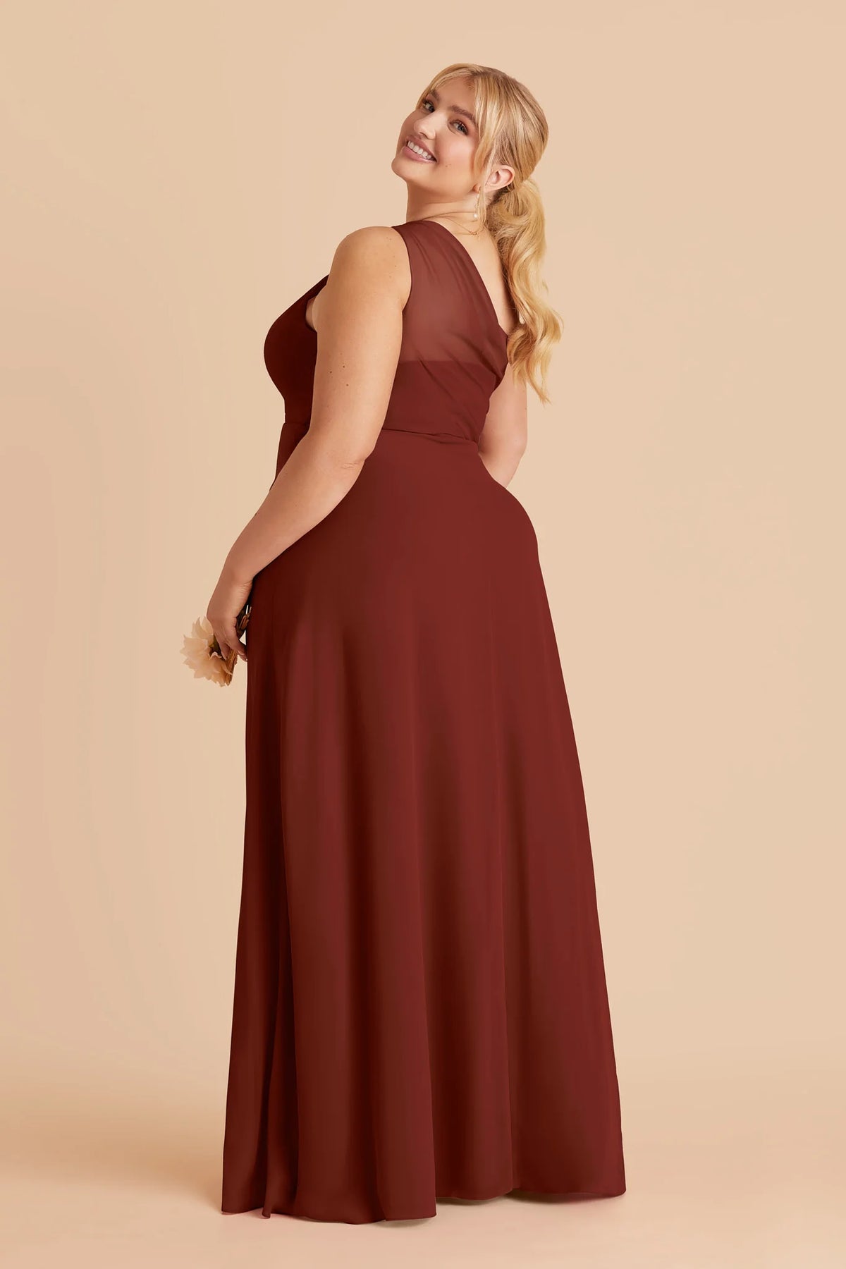 Celine Black Cherry back view bridesmaid dress