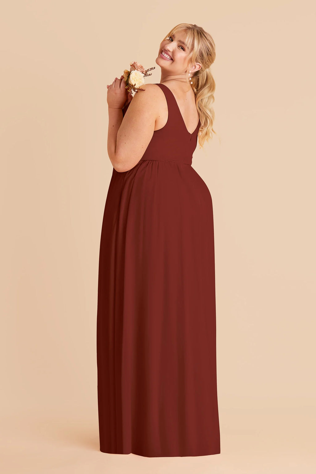 Annelise Black Cherry back view bridesmaid dress