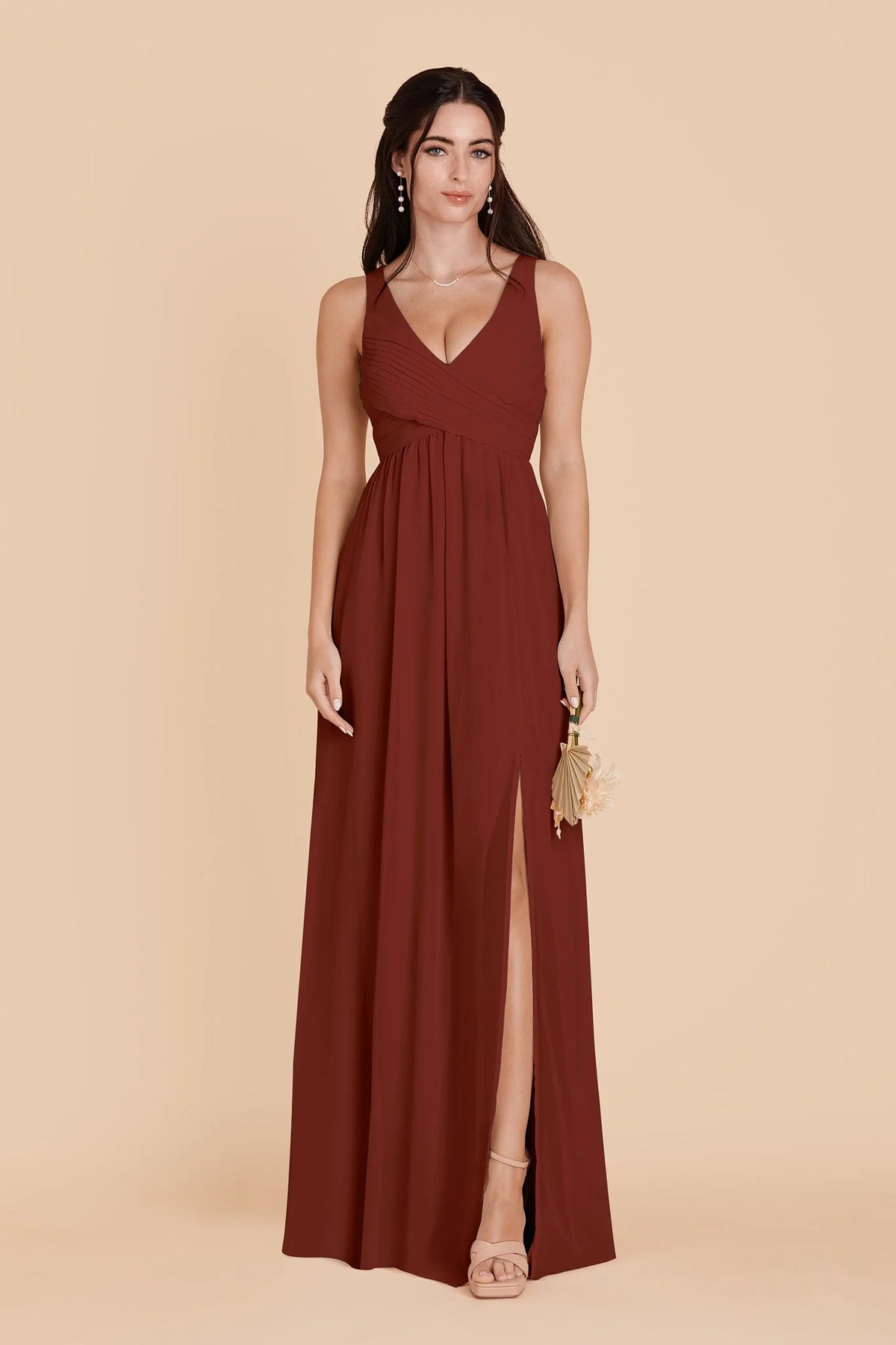Annelise Black Cherry front view bridesmaid dress