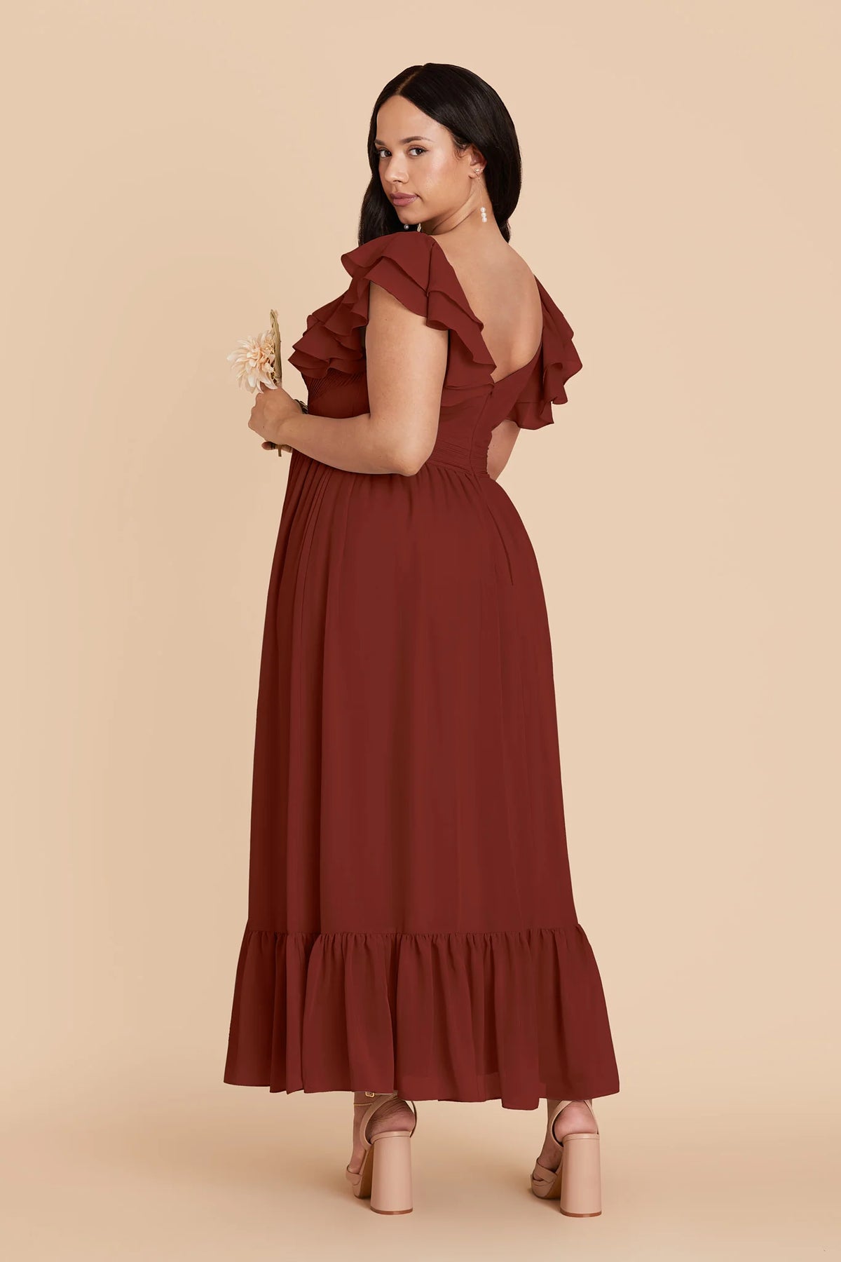 Talia Black Cherry back view bridesmaid dress