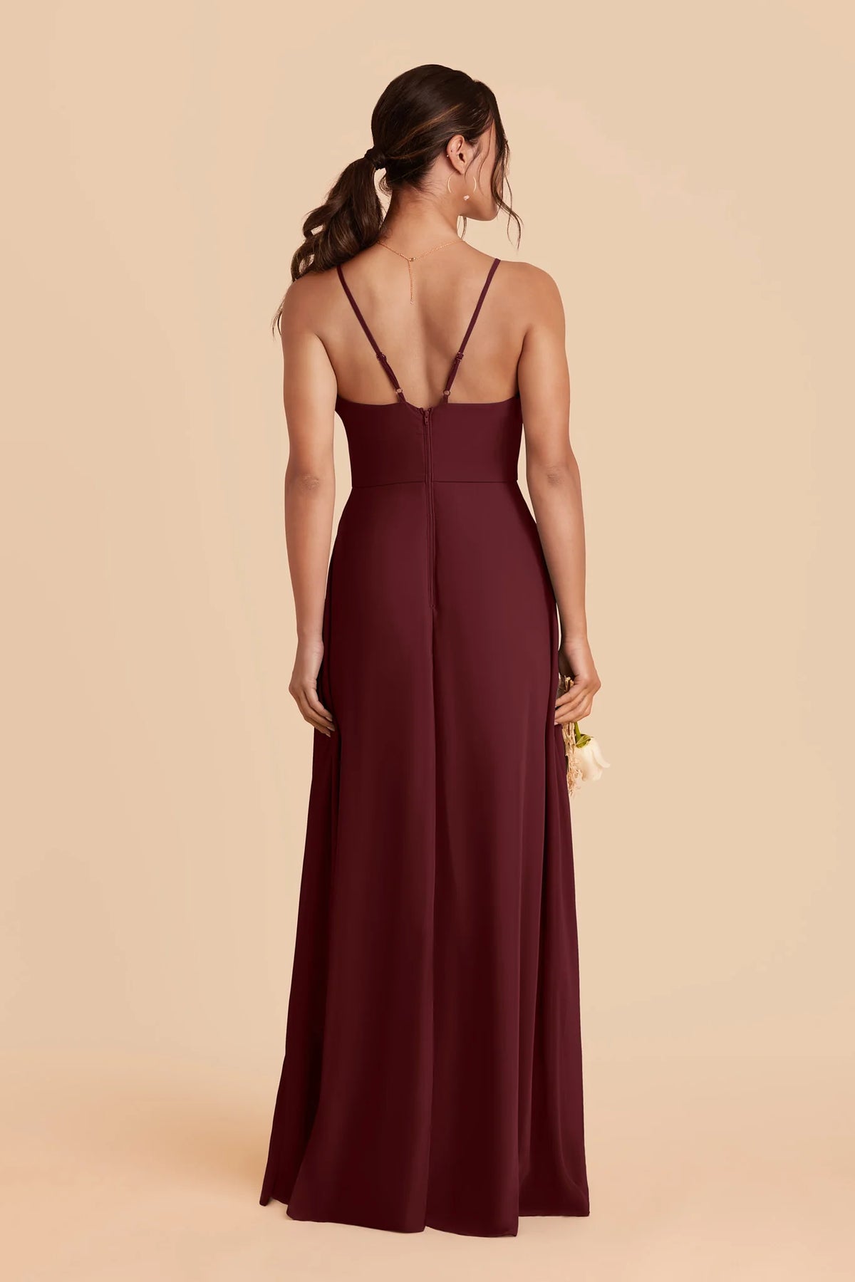 Margot Black Cherry back view bridesmaid dress
