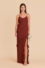 Vivienne Black Cherry front view bridesmaid dress