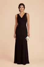 Odette Black front view bridesmaid dress