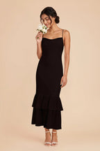 Liora Black front view bridesmaid dress