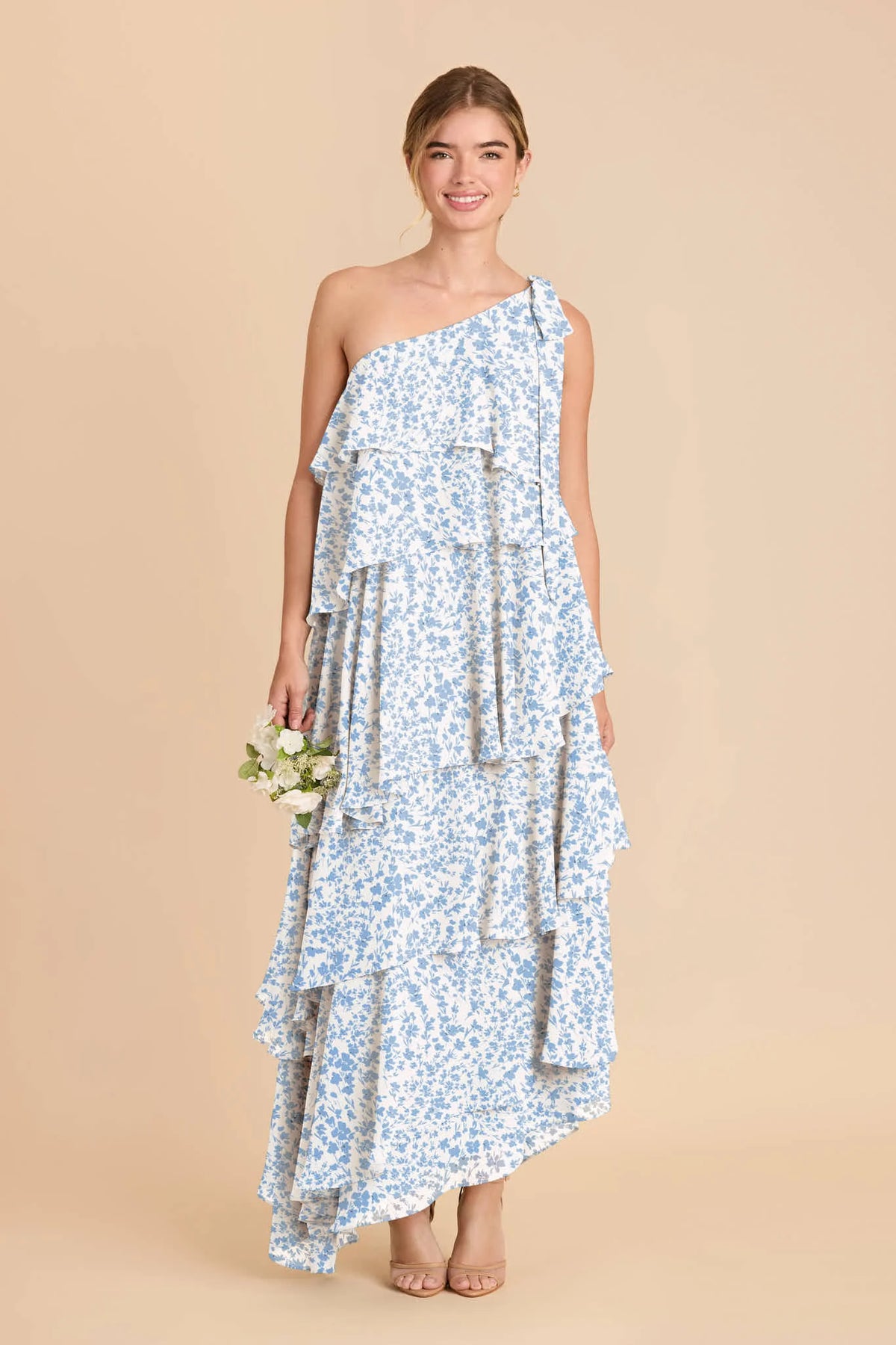 Marisol Blue Dreamy Ditsy front view bridesmaid dress