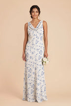 Odette Blue Le Fleur front view bridesmaid dress