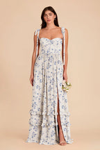 Daphne Blue Le Fleur front view bridesmaid dress