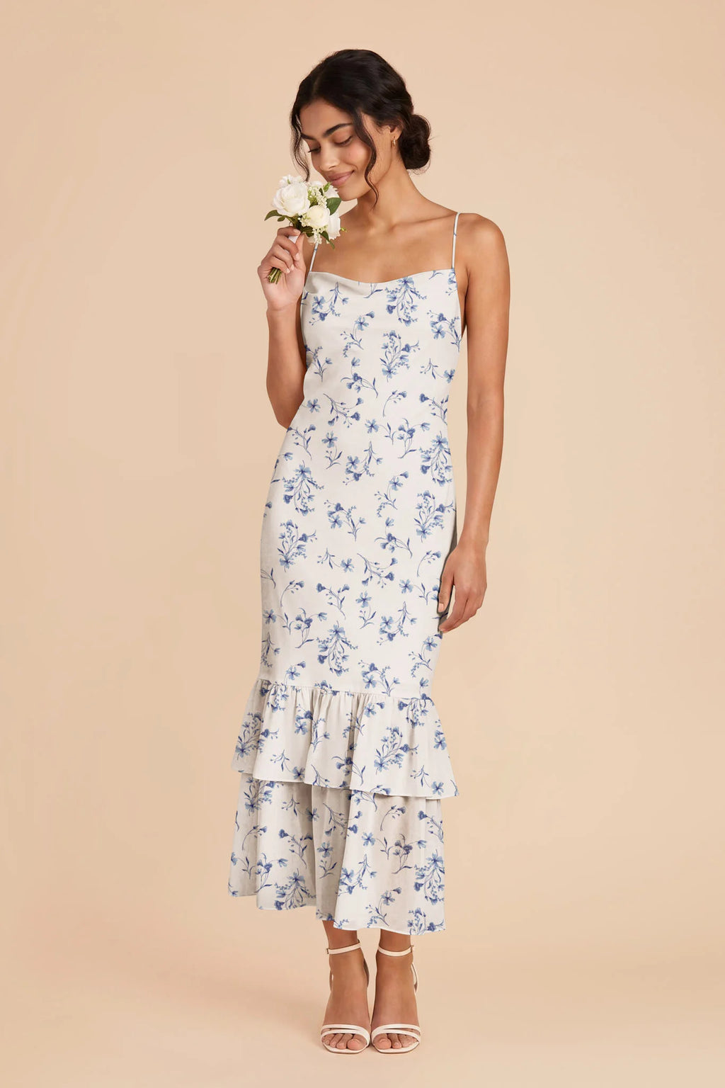 Liora Blue Le Fleur front view bridesmaid dress