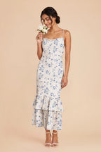 Liora Blue Le Fleur front view bridesmaid dress
