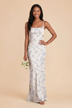 Noelle Blue Le Fleur front view bridesmaid dress